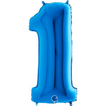 grabo blue foil number one balloon
