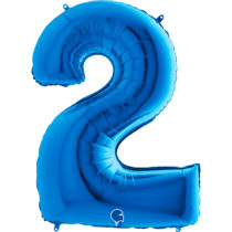 grabo blue foil number two balloon