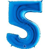 grabo blue foil number five balloon