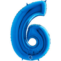 grabo blue foil number six balloon