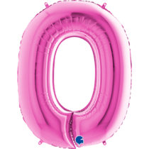 Grabo fuxia foil number zero balloon
