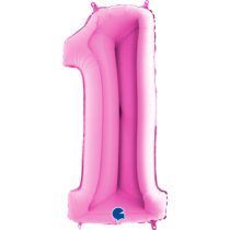 grabo fuxia foil number one balloon