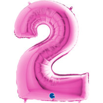grabo fuxia foil number two balloon