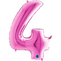 grabo fuxia foil number four balloon