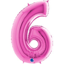 grabo fuxia foil number seven balloon
