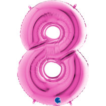 grabo fuxia foil number eight balloon