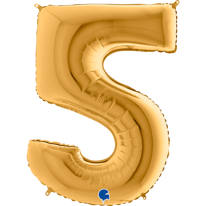 grabo gold foil number six balloon