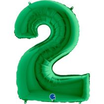 grabo green 40 inch foil number two balloon
