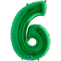 grabo green 40 inch foil number six balloon