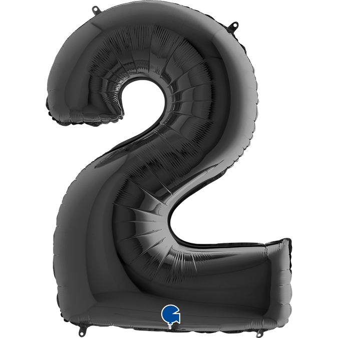 black number two balloon