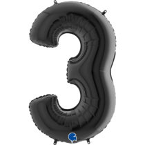 black number three balloon