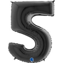 black number five balloon