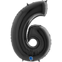 black number six balloon