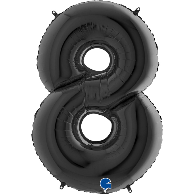 black number eight balloon