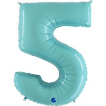 blue foil number five balloon
