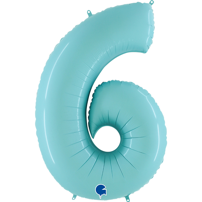 blue foil number six balloon