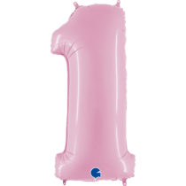 Grabo pastel pink foil number 1 one balloon