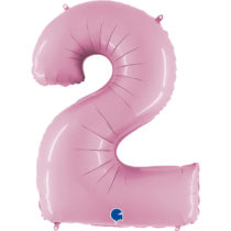 Grabo pastel pink foil number 2 two balloon