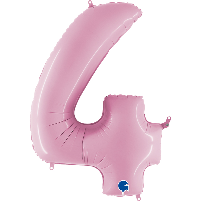 074PP-Number-4-Pastel-Pink-1 Grabo pastel pink foil number 4 four balloon