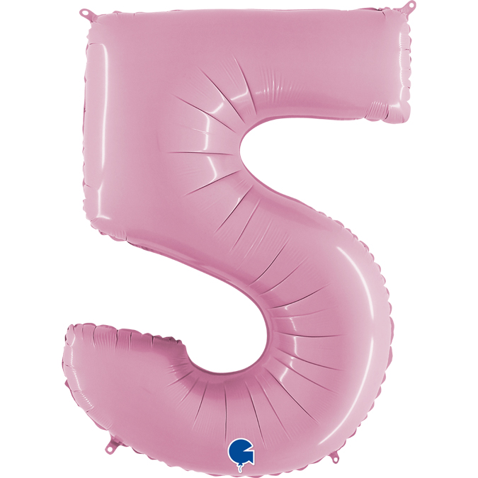 075PP-Number-5-Pastel-Pink-1 Grabo pastel pink foil number 5 five balloon
