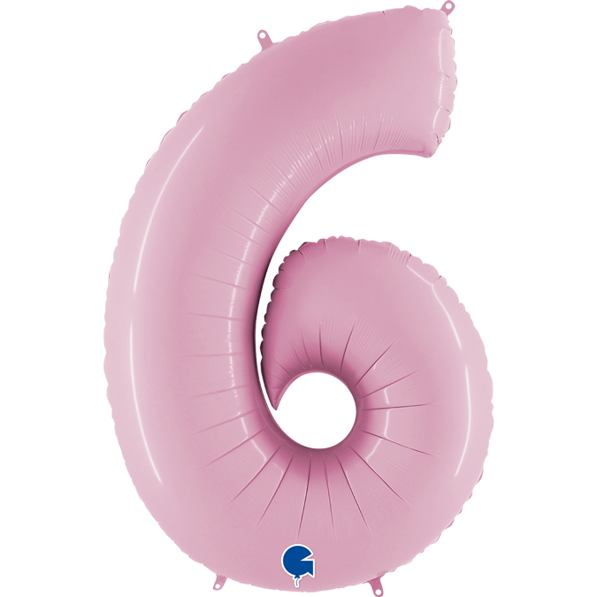 076PP-Number-6-Pastel-Pink-1 Grabo pastel pink foil number 6 six balloon