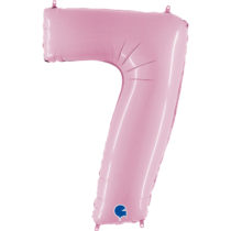 Grabo pastel pink foil number 7 seven balloon