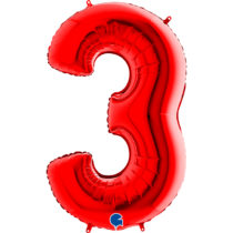 red number three balloon