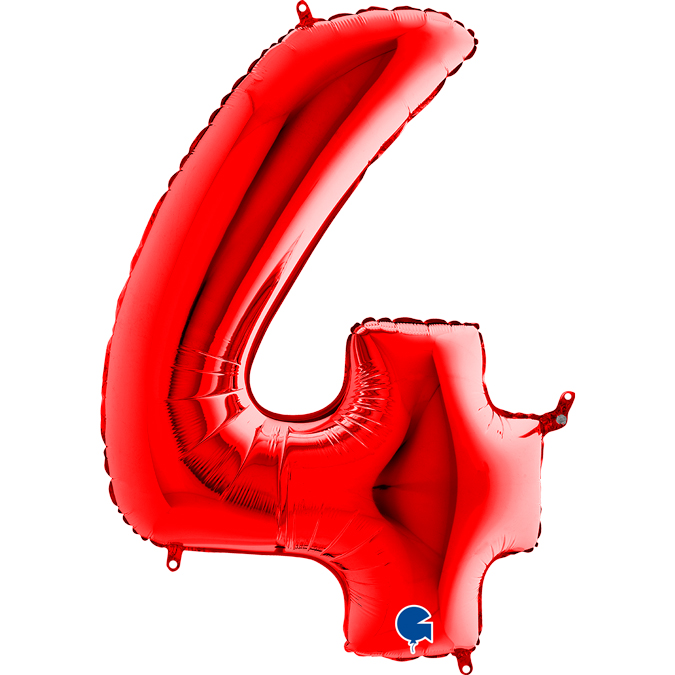 red number four balloon