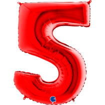 red number five balloon