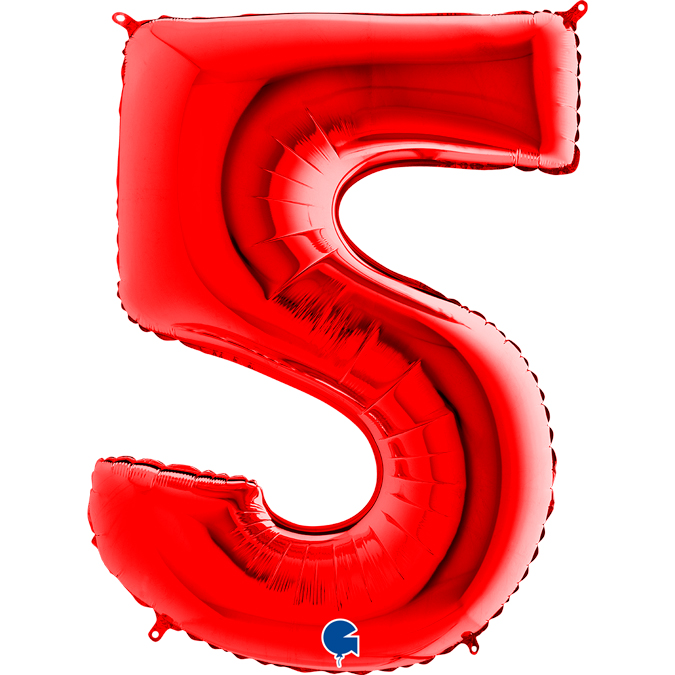 red number five balloon