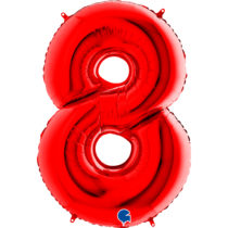 red number eight balloon