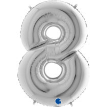 Grabo Silver foil number 8 eight balloon
