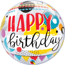 BIRTHDAY CIRCLES & DOT PATTERNS BUBBLE | 22 INCH QUALATEX
