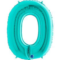 tiffany foil number zero balloon