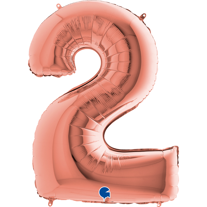 rose gold number two balloon