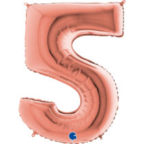 rose gold number five balloon