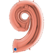 rose gold number nine balloon