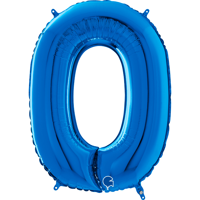 blue number zero balloon