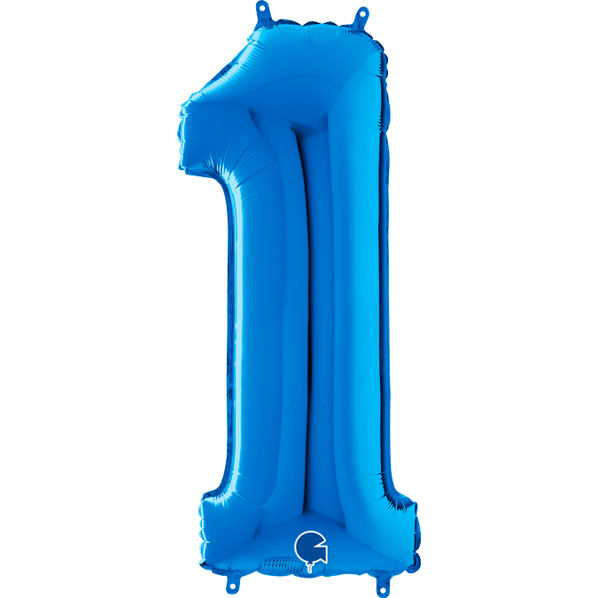 blue number one balloon