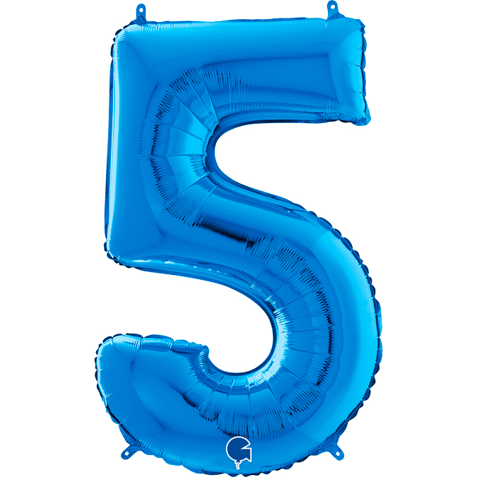 blue number five balloon