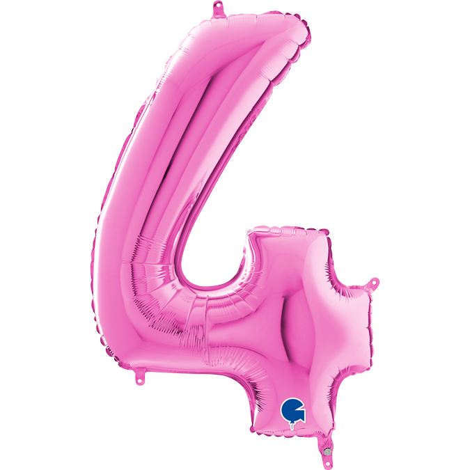 26014F-Number-4-Fuxia-2 fuxia number four balloon
