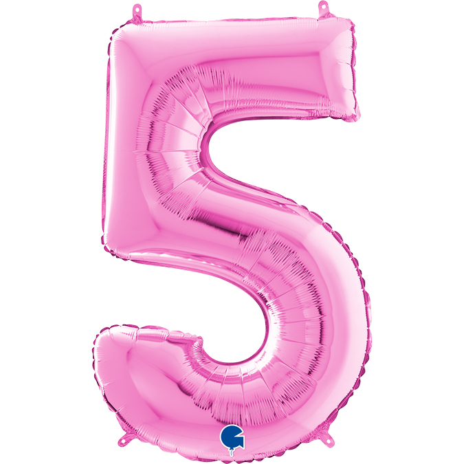 26015F-Number-5-Fuxia-2 fuxia number five balloon