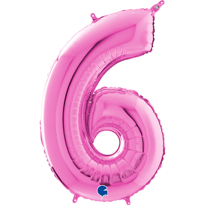 26016F-Number-6-Fuxia-2 fuxia number six balloon