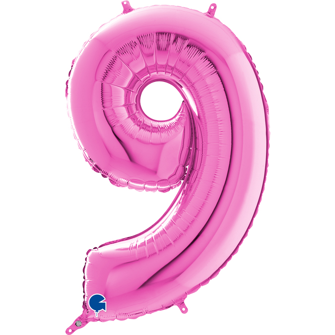 019F-Number-9-Fuxia-2 fuxia foil number nine balloon