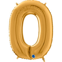 gold number zero shaped balloon