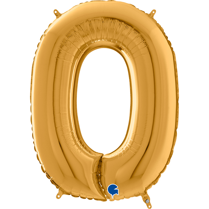 gold number zero shaped balloon