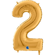 gold foil number 2 two balloon 26