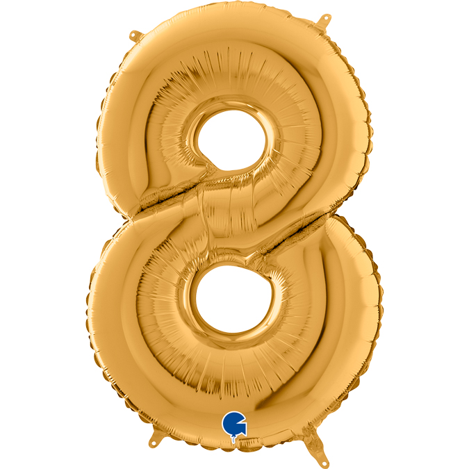 gold number eight 8 foil number