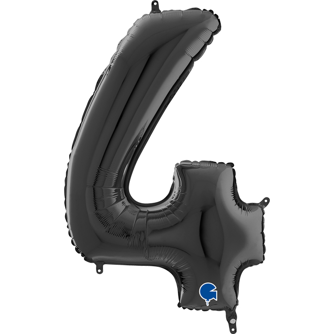 26044K-Number-4-Black black number four balloon