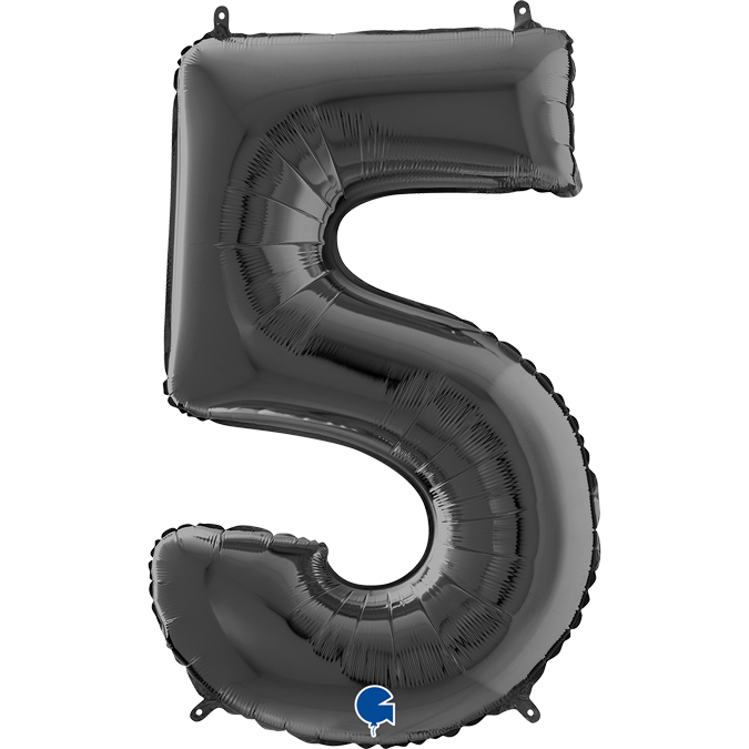 black number five balloon